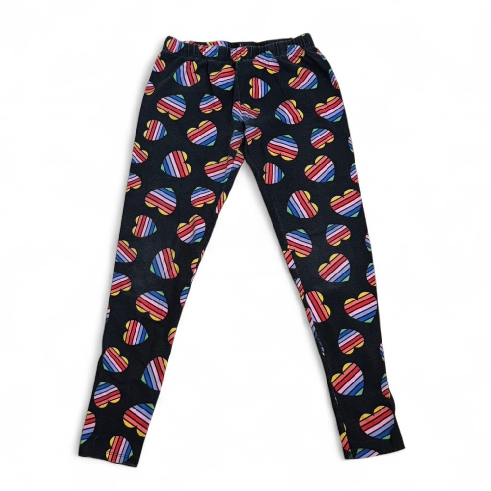 No Boundaries - Black Leggings / Bottoms with Colorful Heart Pattern - Picture 2 of 5